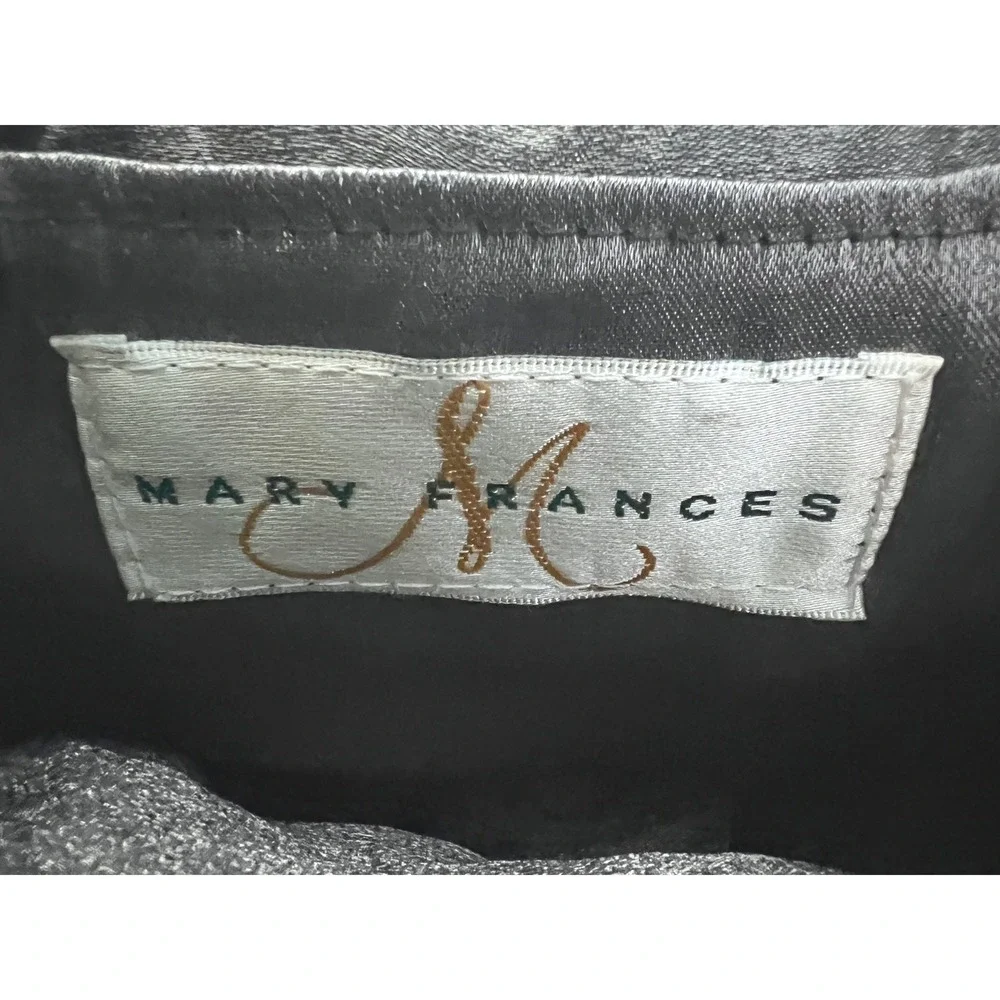 Mary Frances Beaded Evening Clutch Women OS Silver‎ Excellent Pearl Crystal Bag